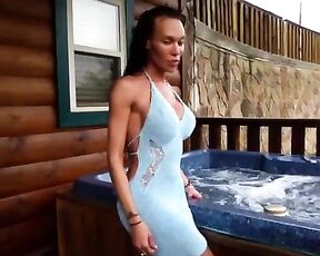 Mia Isabella aka Themiaisabella OnlyFans - Video  Jacuzzi and Mountain view strip tease