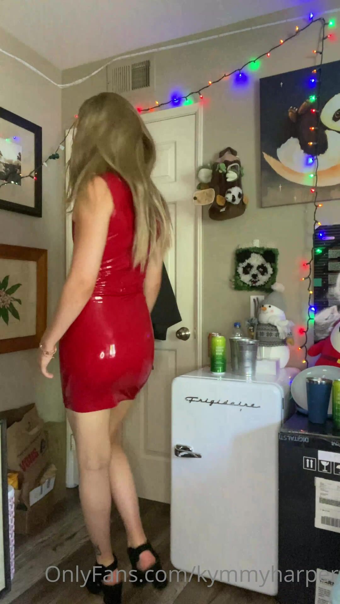 Kymmy Harper aka Kymmyharper OnlyFans - FULL SCENE!! Mistress Kymmy has her  most intense domination scene yet ) this red latex dress is REAL - XXX  shemale video available for online viewing