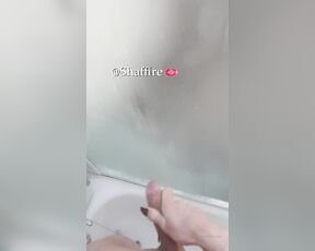 Shemale Shaffire aka Shaffire OnlyFans - Lick my spunk off the shower screen