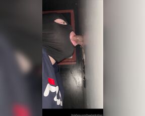 TS Theebigdickfoxx aka theebigdickfoxx OnlyFans - This was my first time at a gloryhole… It Was Fun!!!