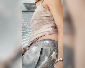 Stephanie Lovell TS aka Princess2_queen OnlyFans - At a bus stop flashing my small tits and booty