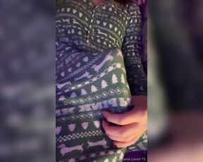 Stephanie Lovell TS aka Princess2_queen OnlyFans - Huge hard on under my pjs! Vid