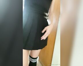 Stephanie Lovell TS aka Princess2_queen OnlyFans - Walking around the house in my skirt and knee high socks with my girl cock out! Clip