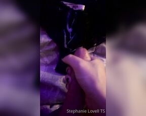 Stephanie Lovell TS aka Princess2_queen OnlyFans - Huge load on my black lace panty!  clip