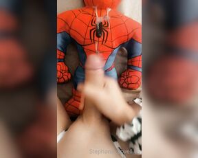 Stephanie Lovell TS aka Princess2_queen OnlyFans - Covering Spider Man with my cum