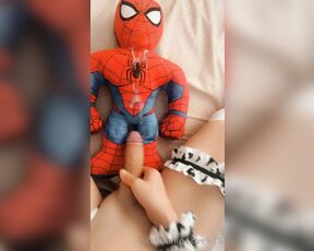 Stephanie Lovell TS aka Princess2_queen OnlyFans - Covering Spider Man with my cum