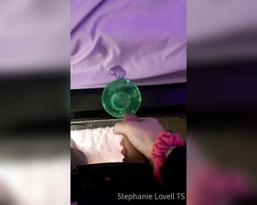 Stephanie Lovell TS aka Princess2_queen OnlyFans - Huge load into the green cum cup  clip