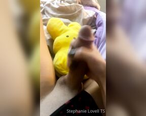 Stephanie Lovell TS aka Princess2_queen OnlyFans - Was trying to capture this cum shot on my stuffy but kind of missed it 1