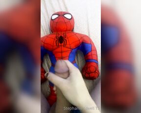 Stephanie Lovell TS aka Princess2_queen OnlyFans - Cumming on my spider man