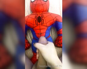 Stephanie Lovell TS aka Princess2_queen OnlyFans - Cumming on my spider man