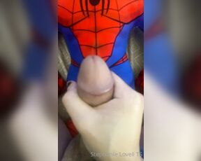 Stephanie Lovell TS aka Princess2_queen OnlyFans - Cumming on my spider man