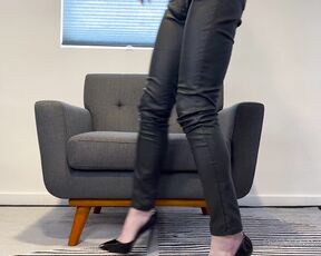 TS Jessica Presley aka Jessicapresley OnlyFans - Coffee Time in faux leather & heels