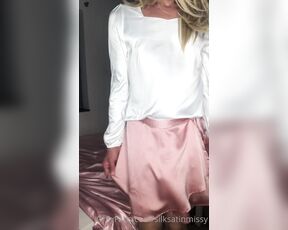 TS Missy aka silksatinmissy OnlyFans - Pink satin breezing across my skin, ending in lubey fun wanking myself off