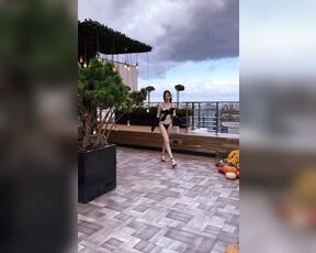 Milana TS aka Milana_ts OnlyFans - Strutting into the day with elegance and grace! Adorned in a stunning outfit thats as fabulous