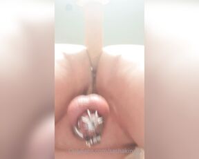 Sasha King aka sashakinguk OnlyFans Video - caged up like a good girl and cumming 3 times in a row