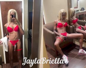 TS Briella aka jaylabriella - 03-20-2023 OnlyFans Video - Red is my fav color but watch my dick grow