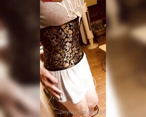 Kacy TGirl aka kacytgirl - 09-08-2020 OnlyFans Video - doing daily waist training corset work for the hourglass lookyes, corset is a bit tattered, but