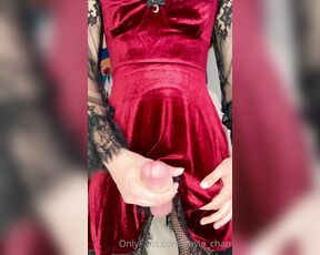 TS Eevie_chan aka eevie_chan - 08-16-2022 OnlyFans Video - Creamy mess in a gothic dress