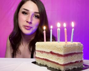 Hazel Lush aka Hazelshootsbigloads OnlyFans - Cake sitting & cum eating instructional !!!!! POV Destroying your birthday cake and then destroyi