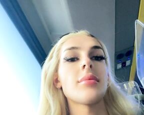 TS Alice Heaven aka deliadoll666 - 09-23-2022 OnlyFans Video - being risky on the bus 333 wonder if anybody on here knows i have a big