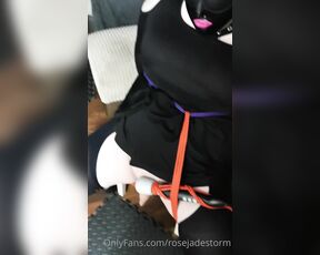 Jade Storm aka rosejadestorm - 07-13-2022 OnlyFans Video - Mistress Rose ties Jade to a chair with a wand resting against her cock to tease