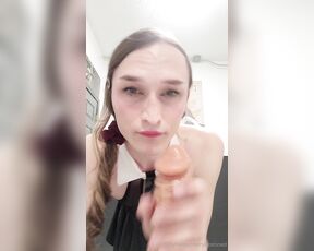 Ryne Stone aka rynestoned - 05-16-2024 OnlyFans Video - schoolgrl sissy deepthroats her biggest dildo