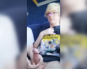 Hunnypaint aka Hunnypaint OnlyFans - Public bus blowjob (WITH CUM)