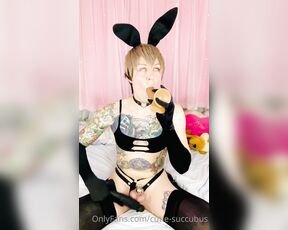 Luci Belle aka cutie-succubus - 01-13-2023 OnlyFans Video - Your cute little bunny femboy is desperate to slob all over your big carrots while I