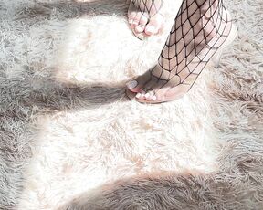 Goddessjessyxxl NO PPV aka Goddessjessyxxl OnlyFans - Pretty white toes in fishnets (5 slides) 5