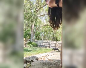 Nyxi_Leon aka nyxi_leon OnlyFans - Puppy playing in her yard!!!