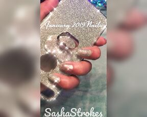 Sasha Strokes aka sashastrokes OnlyFans - My Januarys 2019 nails Tell me how cute they look on my phat dick