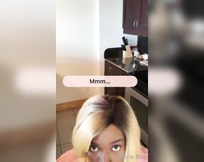 Valerie May aka itsvaleriemay OnlyFans - Ebony sissy having fun with step bro in the kitchen Captioned Video)