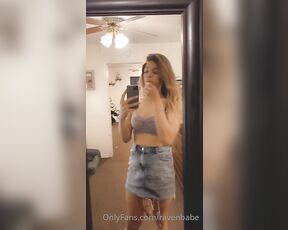 Raven Babe aka ravenbabe OnlyFans - Cumming Walking around in a skirt with no panties on 1