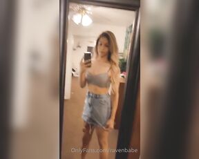 Raven Babe aka ravenbabe OnlyFans - Cumming Walking around in a skirt with no panties on 1