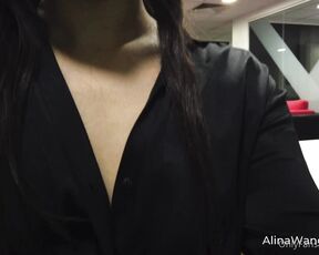 Alina Wang aka alinawang OnlyFans - Pantyhose and love egg fun in the office