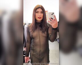 Alina Wang aka alinawang OnlyFans - Sexy walking in shiny crotchless pantyhose 1) Clear transparent high heels you can see my delicious