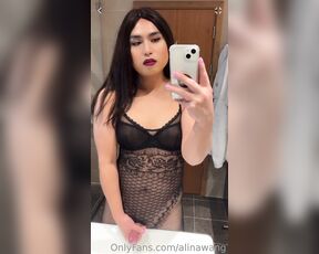 Alina Wang aka alinawang OnlyFans - Cum TOGETHER with me slowly Watch my body covered by bodystockings Stroking my shecock until