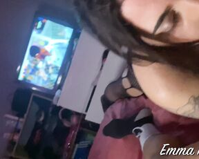 Emma Ink aka emmaink13 OnlyFans - I interrupted my boyfriend who was watching the football game to suck his dick