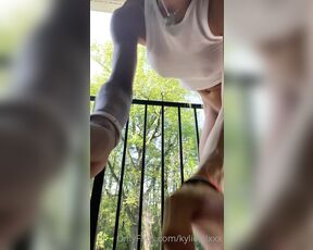 Kylie Stixxx aka kyliestixxx OnlyFans - Shaking my ass on my sisters patio would u fuck me outside