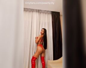 Peachy Lily aka peachy.lily OnlyFans - Lady in red Want some play