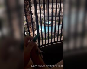 TS Anaonabeat aka anaonabeat OnlyFans - Felt a little bold and was playing on my balcony Do you like the view