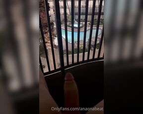 TS Anaonabeat aka anaonabeat OnlyFans - Felt a little bold and was playing on my balcony Do you like the view