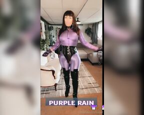 Ts Viper aka tsviper OnlyFans - PURPLE FETISH CATSUIT SMOKING CORSET