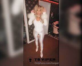 Ts Viper aka tsviper OnlyFans - NEW WHITE PVC HEELS ALL SPANDEX TIGHT WHITE CORSET SMOKING BIMBO