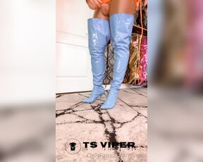 Ts Viper aka tsviper OnlyFans - Orange crush ne dress new thigh high boots and a nice long cumshot