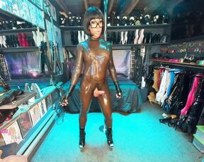 Ts Viper aka tsviper OnlyFans - Sexy latex catsuit with bob hair smoking 120