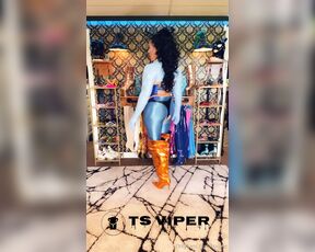 Ts Viper aka tsviper OnlyFans - New orange thigh high , boot high heel worship, nice cumshot