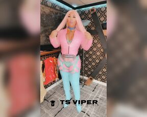 Ts Viper aka tsviper OnlyFans - Barbie pink pvc catsuit combo with nice cumshot, i love this color combo