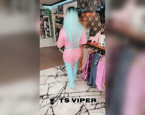 Ts Viper aka tsviper OnlyFans - Barbie pink pvc catsuit combo with nice cumshot, i love this color combo