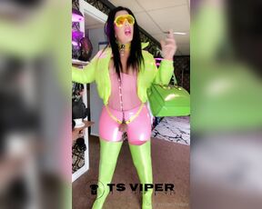 Ts Viper aka tsviper OnlyFans - PINK LATEX CATSUIT NEON GREEN THIGH HIGH BOOTS, !!!!